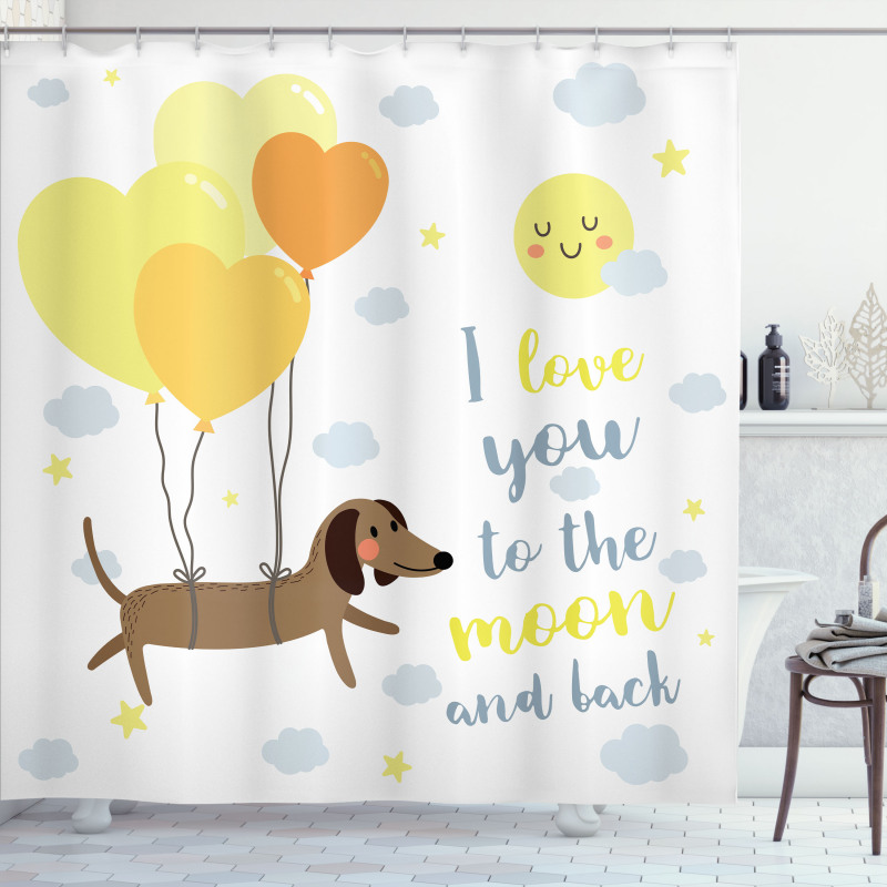 Dogs Balloons Shower Curtain