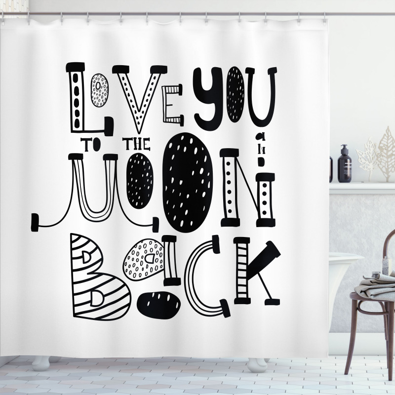 Modern Graphic Love Shower Curtain