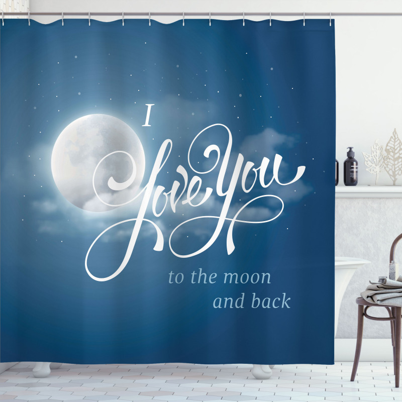 Night Sky Full Moon Shower Curtain