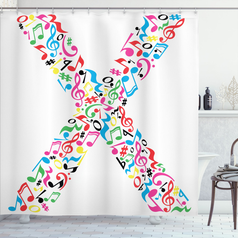Vibrant ABC Musical X Shower Curtain