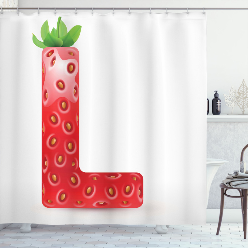 Ripe Strawberry Letter Shower Curtain