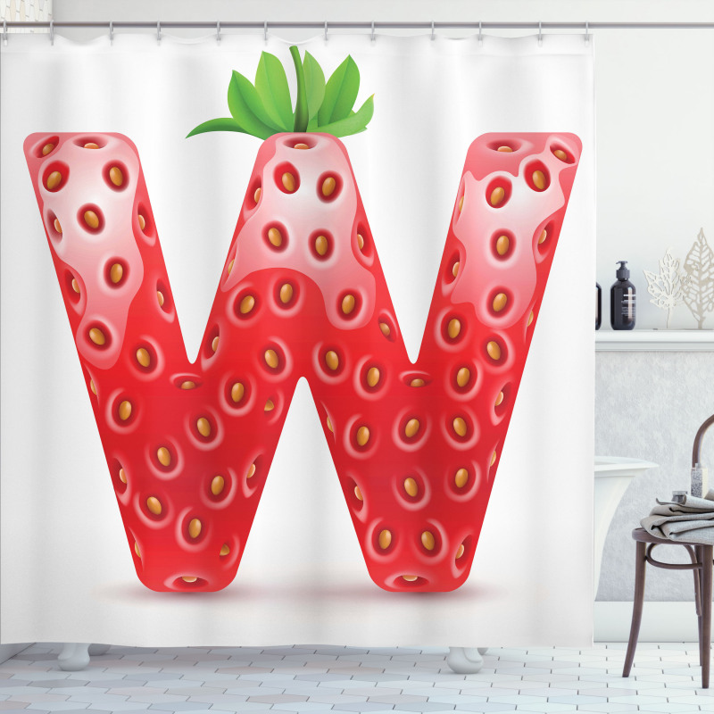 Capital W Strawberry Shower Curtain