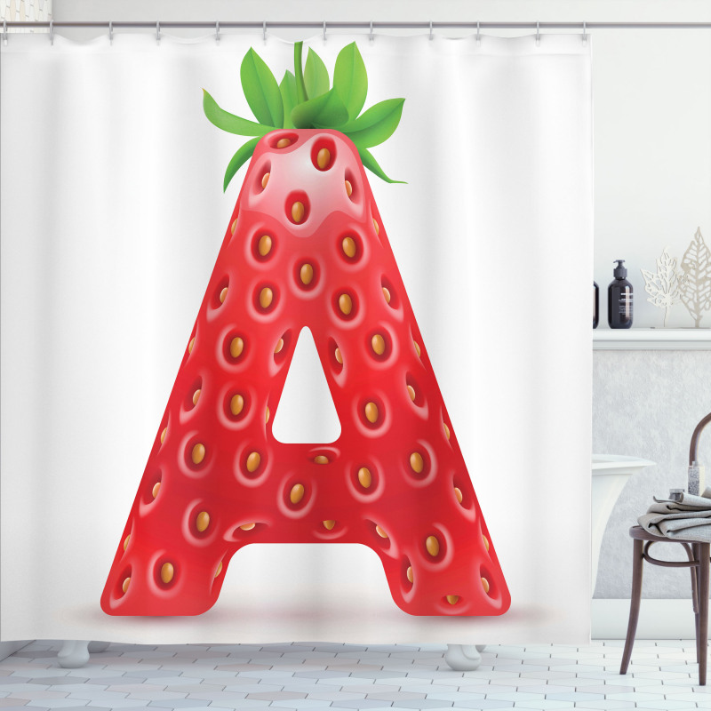 Fun Strawberry Theme Shower Curtain