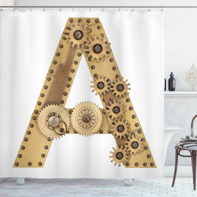 Steampunk Capital Shower Curtain