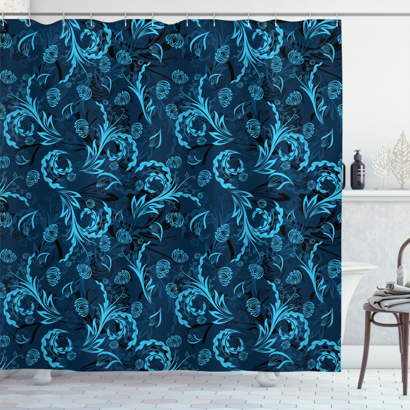 Damask Inspired Abstract Shower Curtain