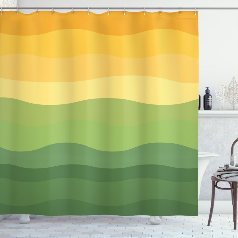Wavy Lines Waves Earth Shower Curtain