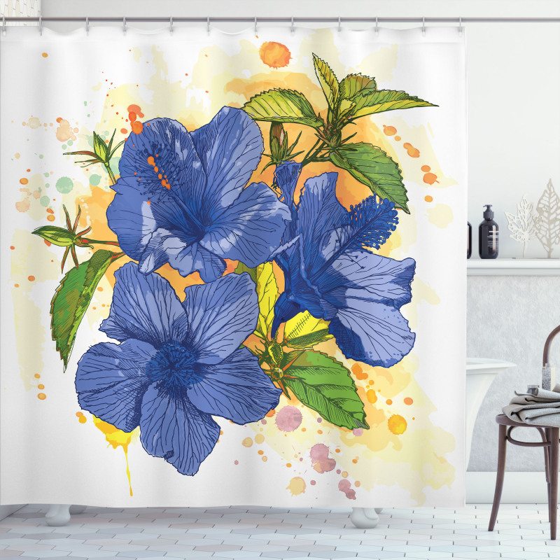 Hibiscus Exotic Art Shower Curtain