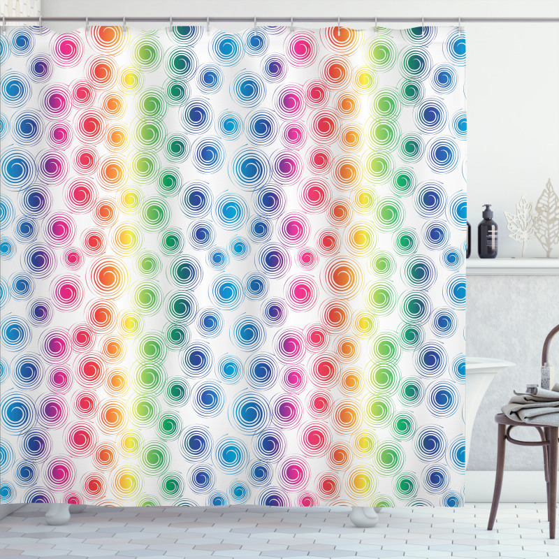 Funky Geometric Retro Shower Curtain