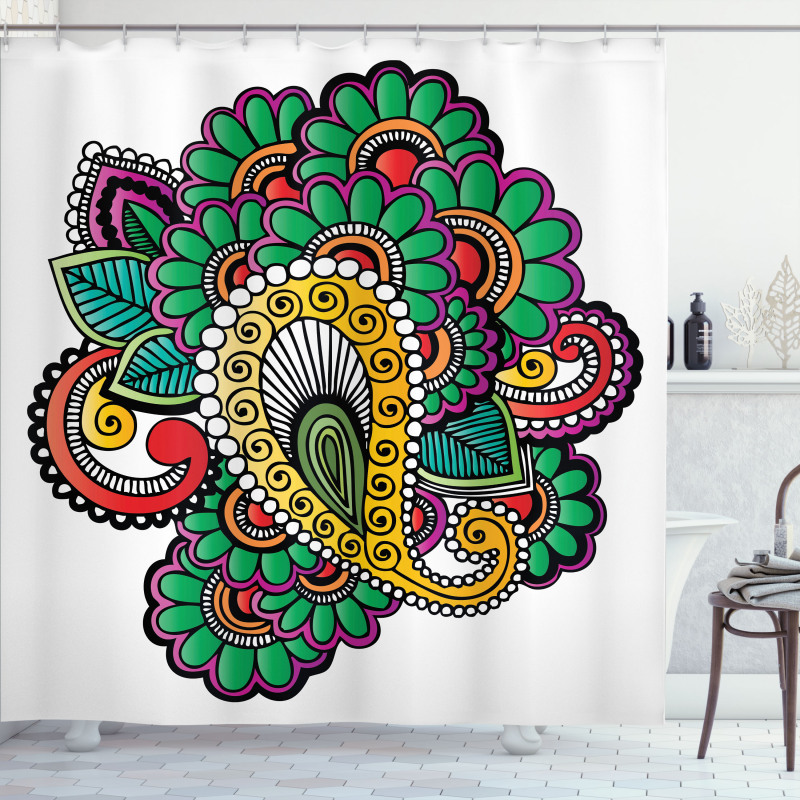 Vivid Colored Pattern Art Shower Curtain