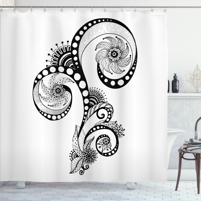 Body Art Doodle Shower Curtain