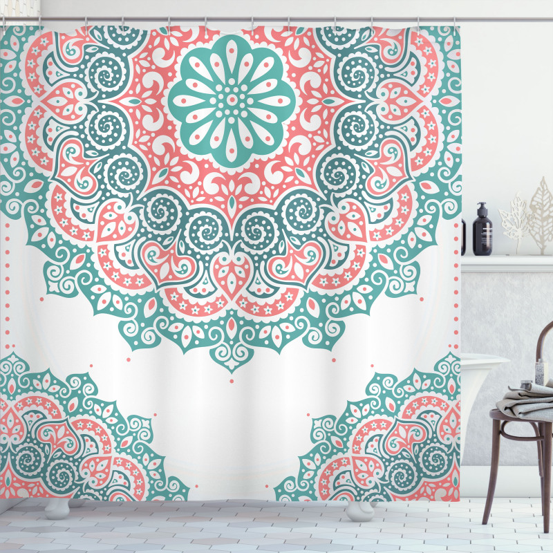 Soft Toned Mandala Asian Shower Curtain