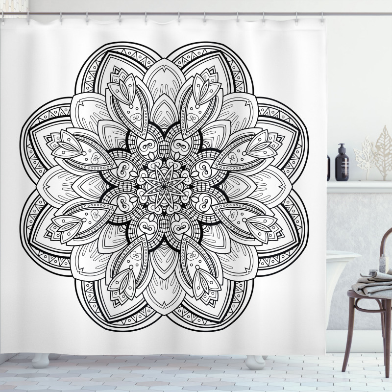 Monochrome Shape Design Shower Curtain