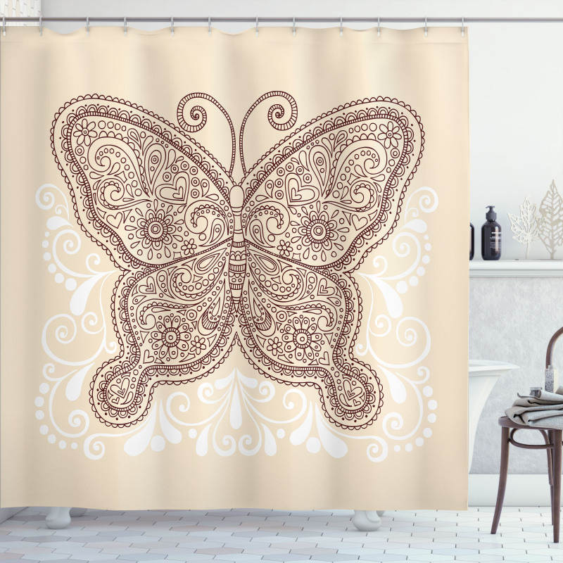 Ornament Abstract Butterfly Shower Curtain