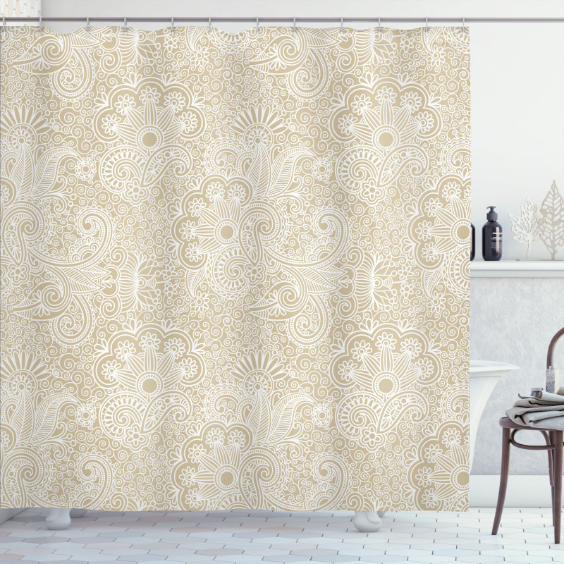 Nature Inspired Art Motif Shower Curtain