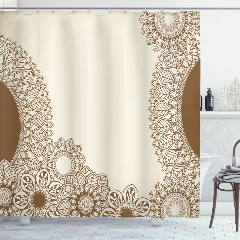 Old Fashioned Mandala Art Shower Curtain