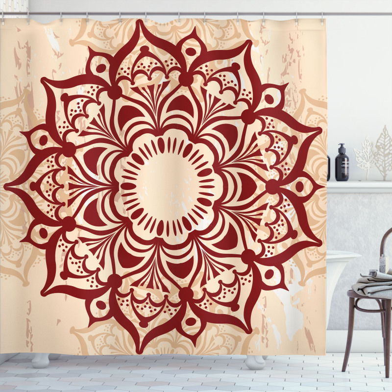 Round Cultural Ornament Shower Curtain