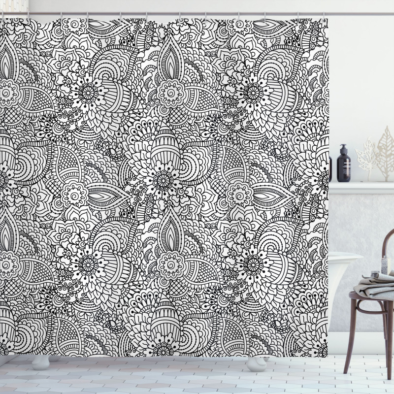 Monochorme Pattern Shower Curtain