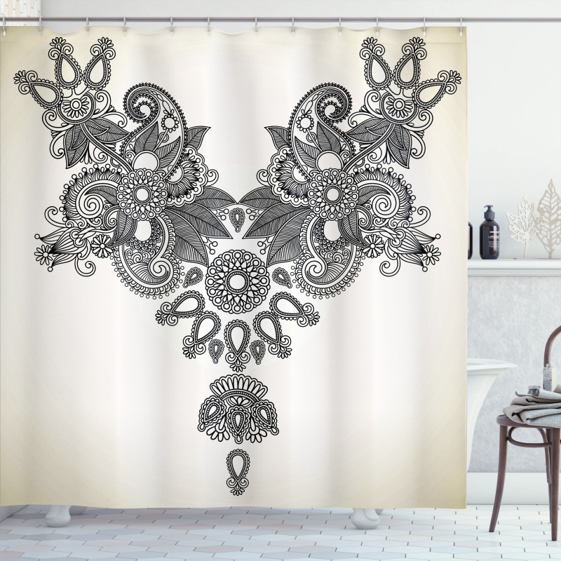 Far Eastern Vintage Artwork Shower Curtain