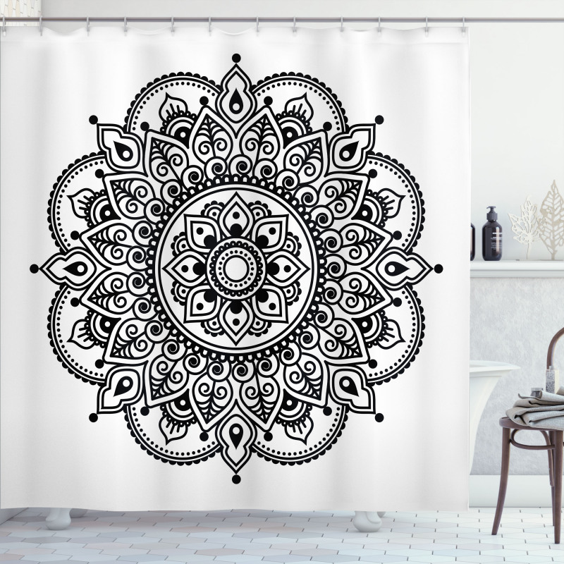 Symmetrical Flower Art Shower Curtain