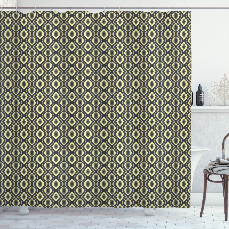 Wavy Vertical Tiles Shower Curtain