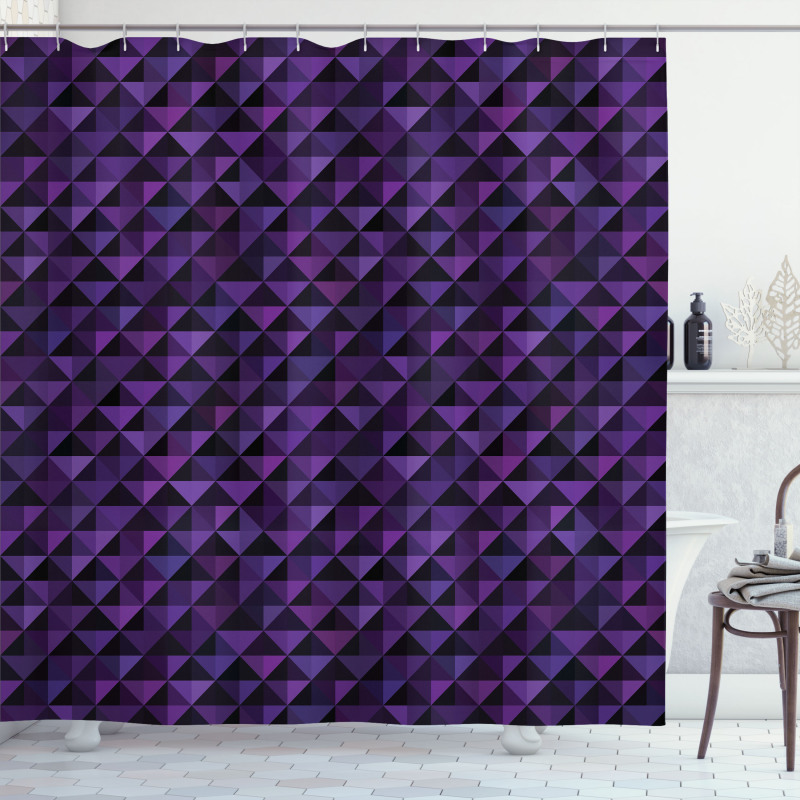 Squares and Triangles Shower Curtain
