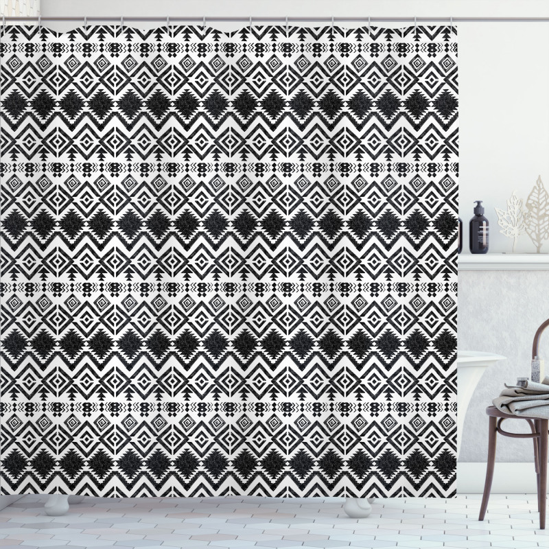 Hand Drawn Pattern Shower Curtain