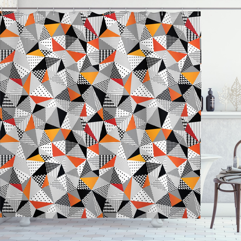 Polygonal Modern Art Shower Curtain