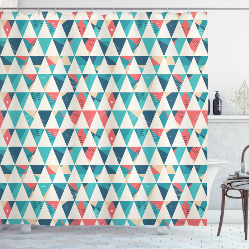 Triangle Hexagons Shower Curtain