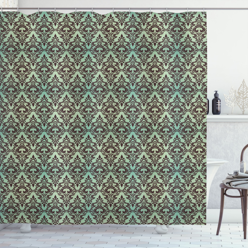 Leaves Buds Ornate Style Shower Curtain
