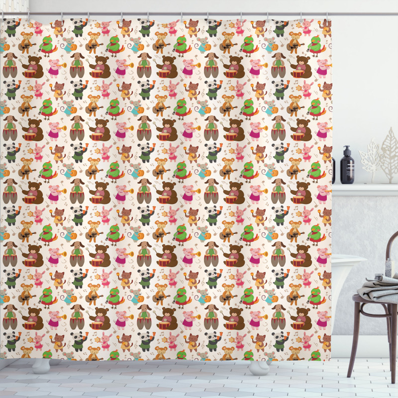 Toys Playing Teddy Bear Shower Curtain