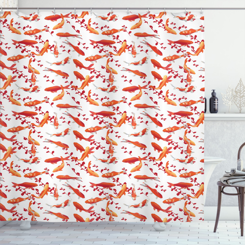 Ornamental Aquatic Animal Shower Curtain