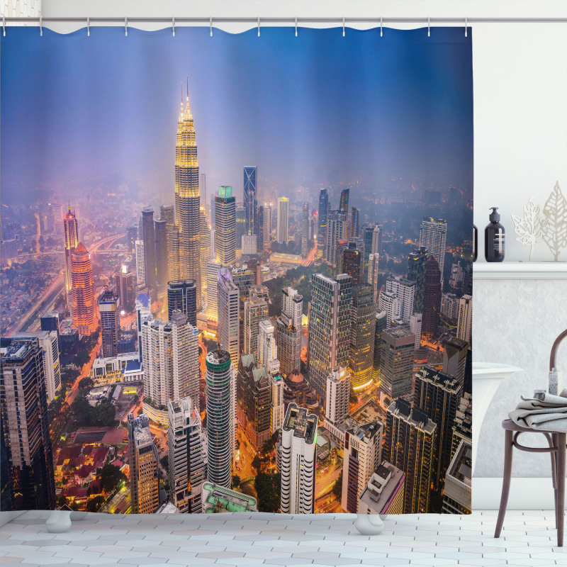 City Skyline District Shower Curtain