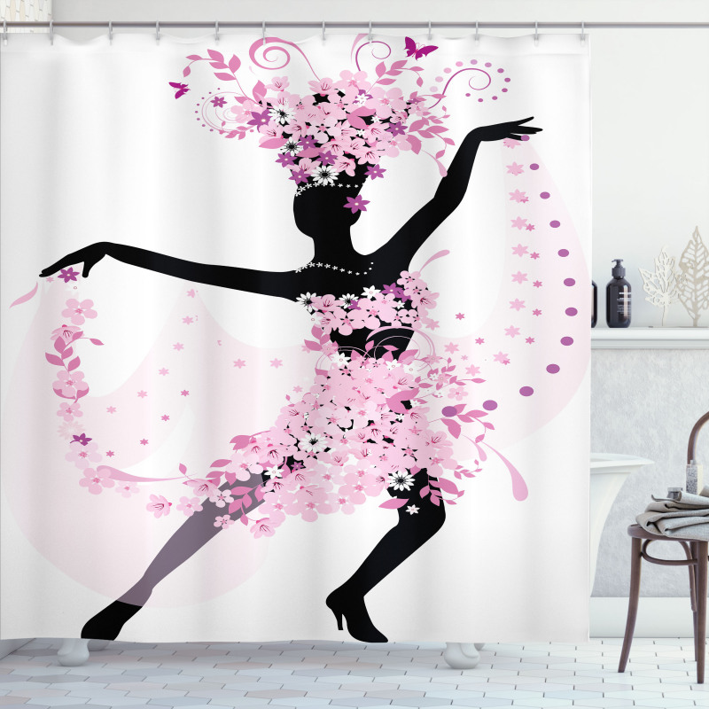 Woman Dancing Latino Shower Curtain