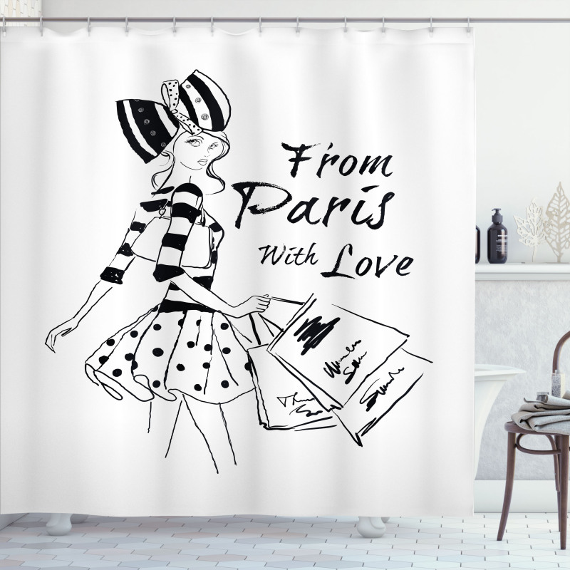 Love Fashion Girl Shower Curtain