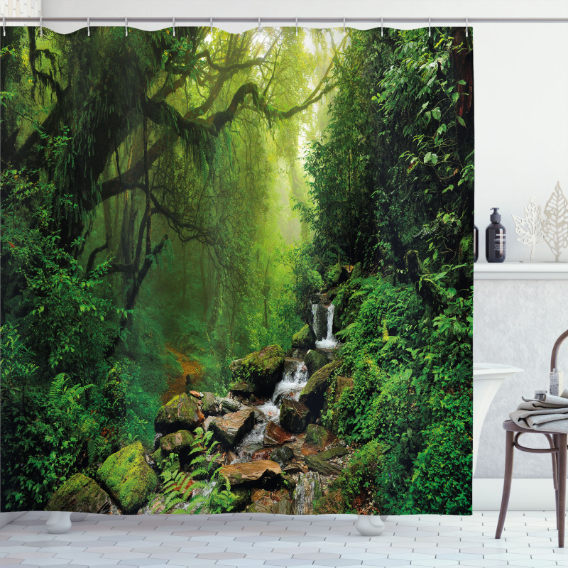Idyllic Forest Design Shower Curtain