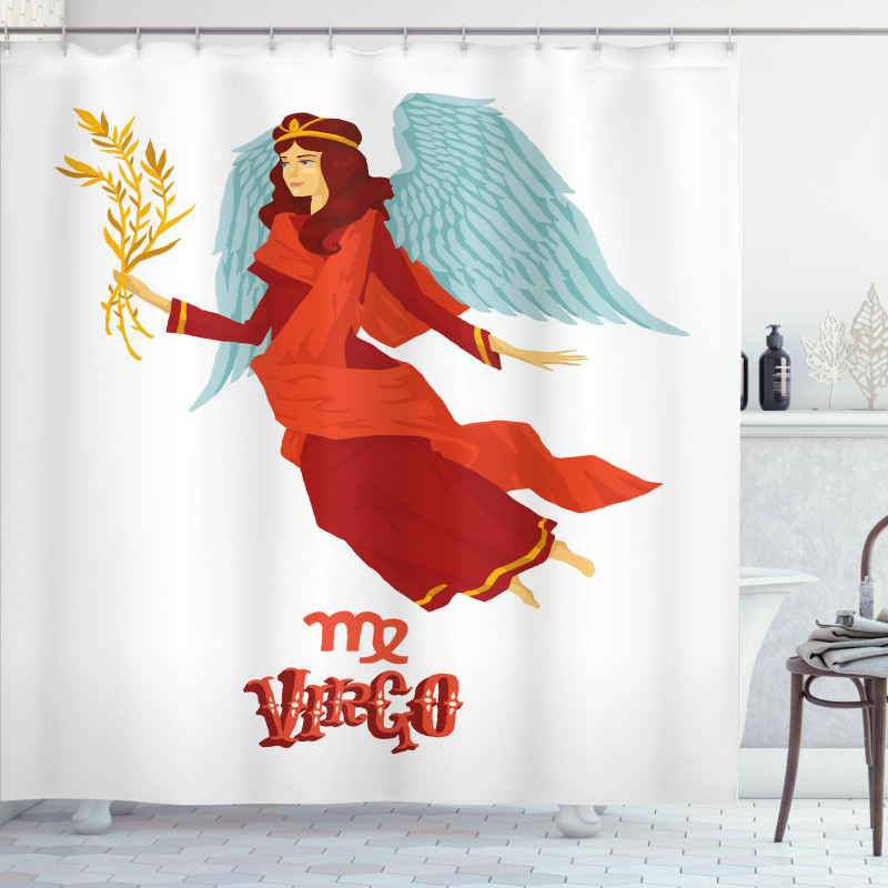 Woman with Wings Dress Shower Curtain