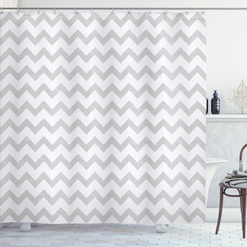 Geometrical Zigzag Shower Curtain