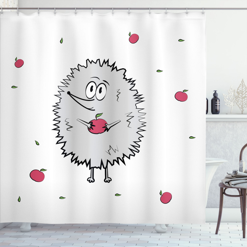 Happy Mammal Apples Shower Curtain