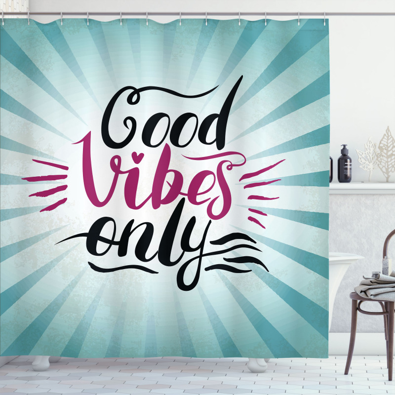 Retro Style Sunburst Shower Curtain