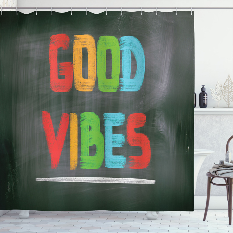 Blackboard Colorful Shower Curtain