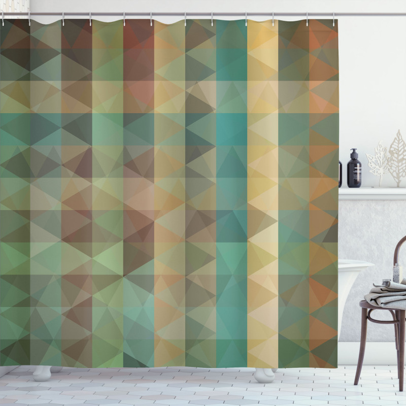 Triangles Mosaic Retro Shower Curtain