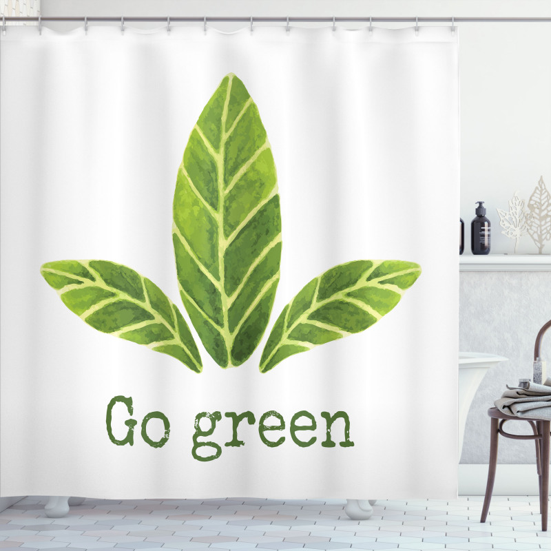 Eco Concept Green Leaves Shower Curtain