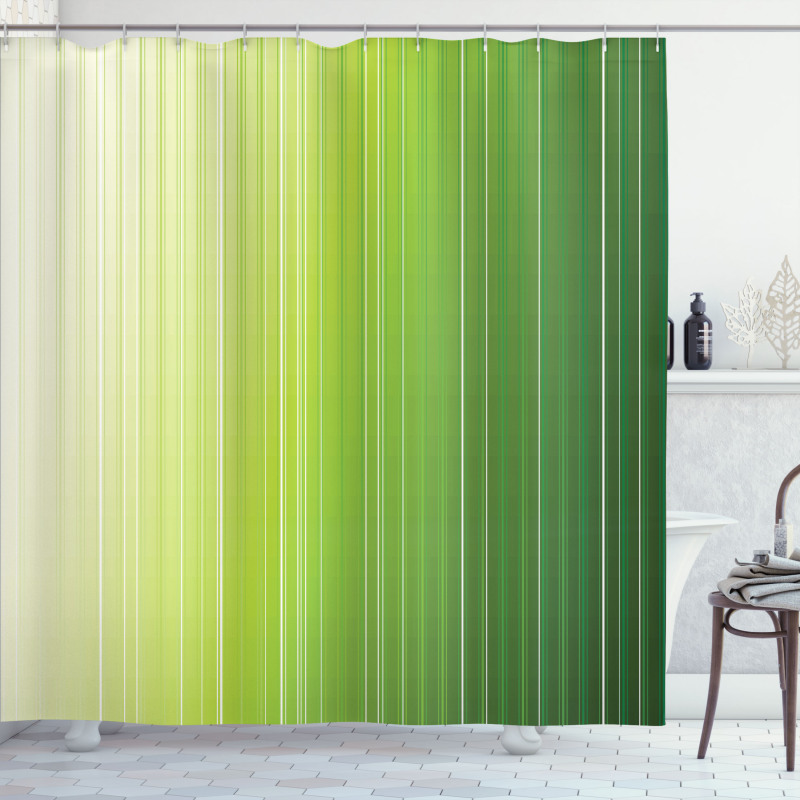 Ombre Color Stripe Digital Shower Curtain