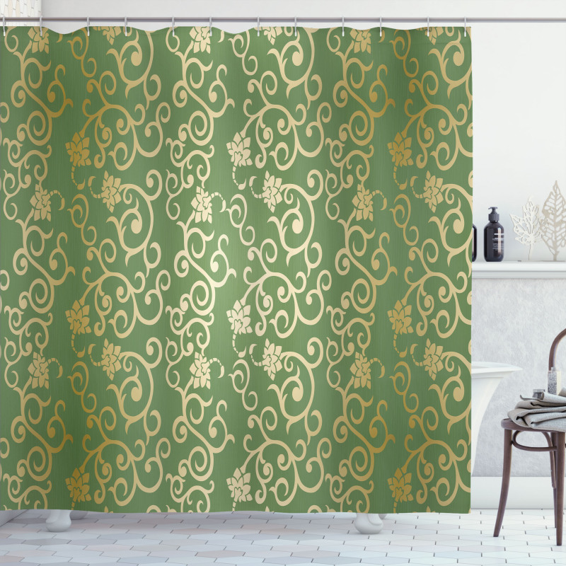 Floral Curls Shower Curtain