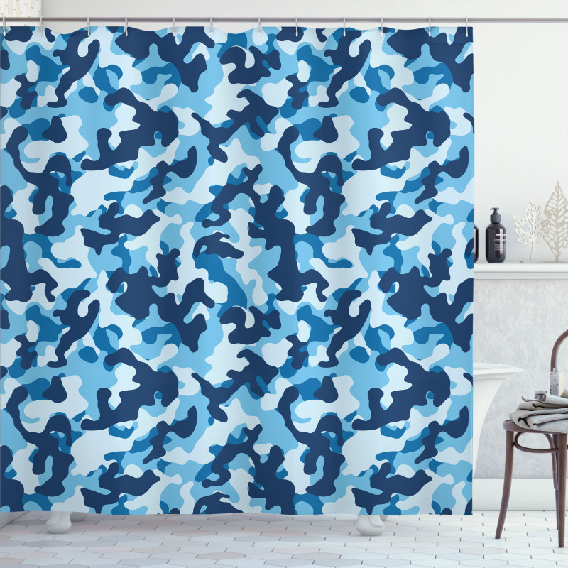 Blue Toned Design Shower Curtain