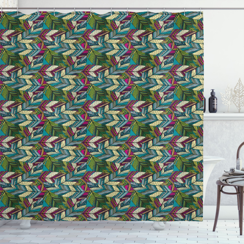 Exotic Feather Pattern Shower Curtain