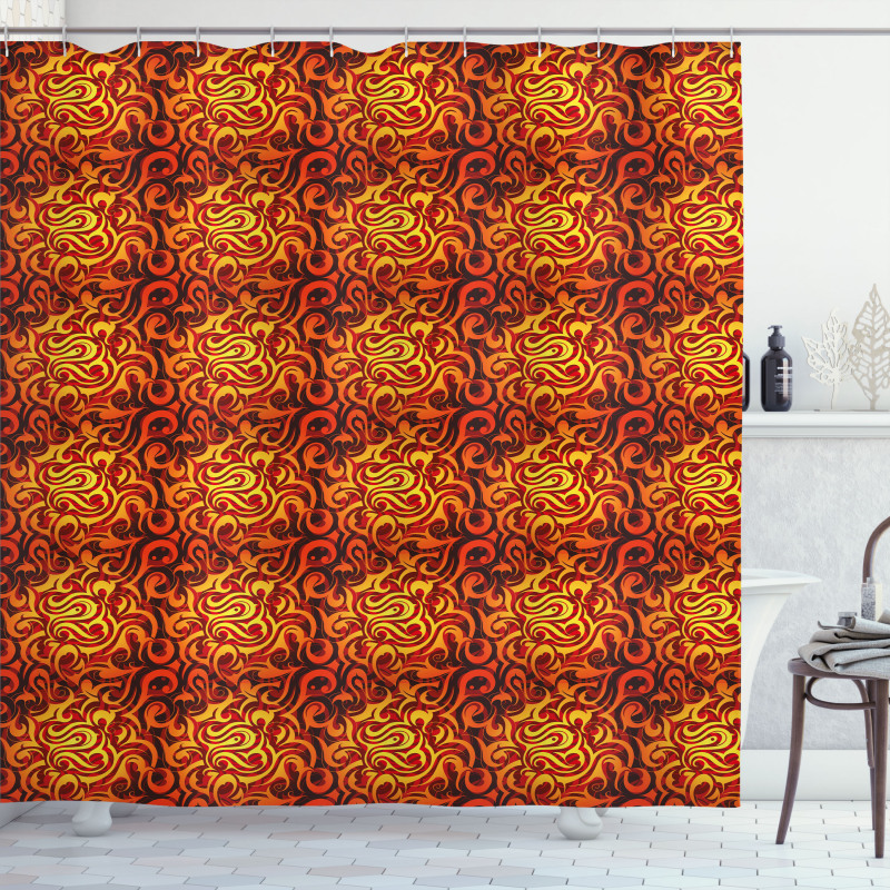 Floral Surreal Curves Shower Curtain