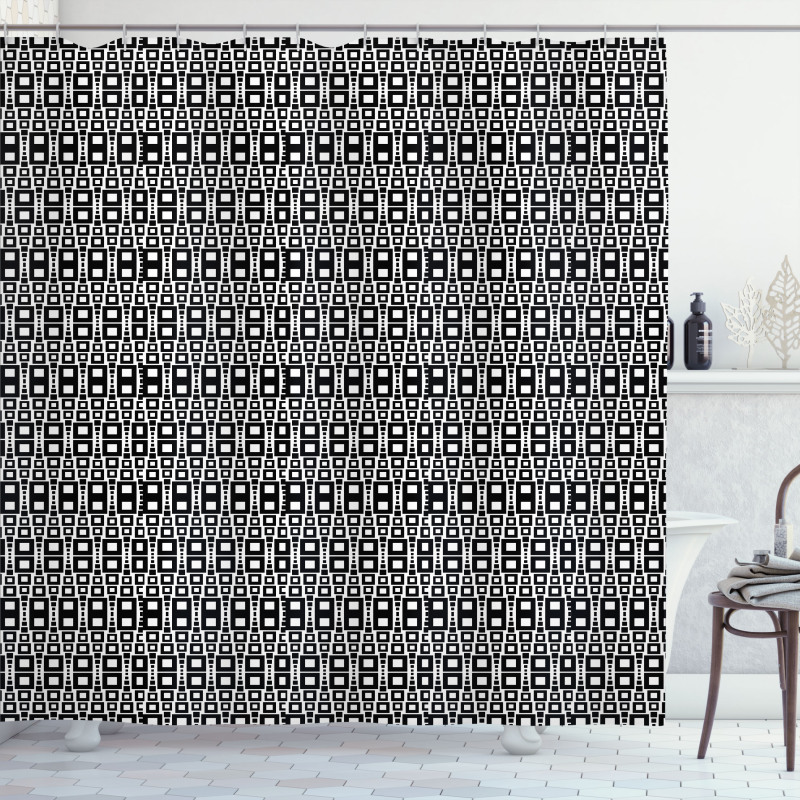 Grid Rows Pattern Shower Curtain