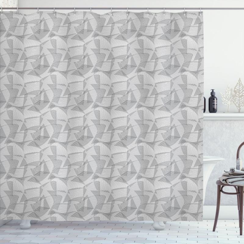 Curvy Lines Artwork Shower Curtain