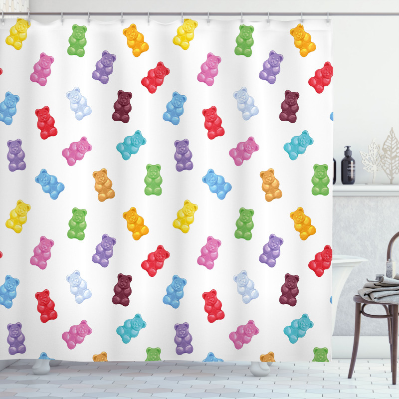 Vibrant Gummy Bears Shower Curtain